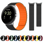 兩段式磁吸矽膠錶帶，適用於 Google Pixel Watch 4 / 3 / 2 / 1 41mm