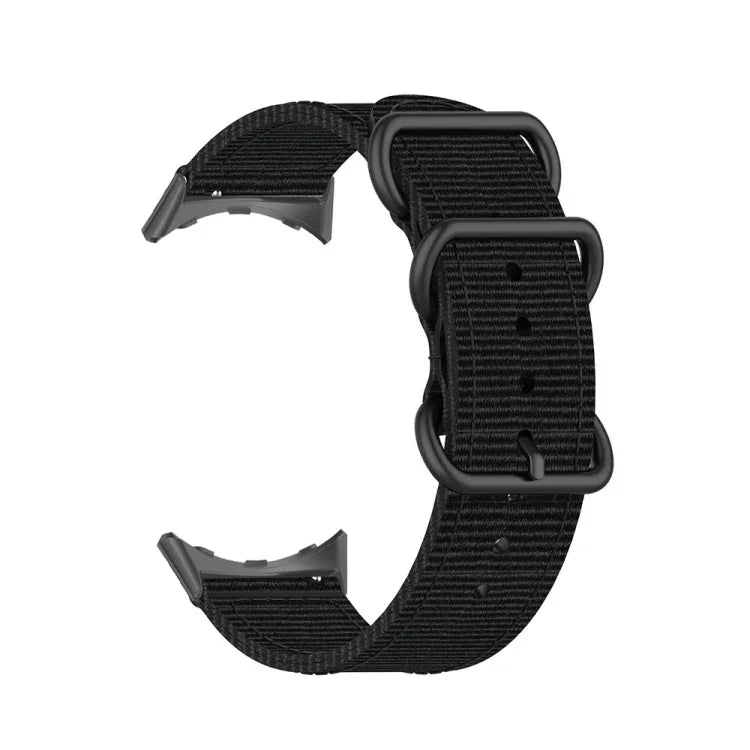 三環黑色扣尼龍錶帶，適用於 Google Pixel Watch 4 / 3 / 2 / 1 41mm