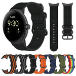 三環黑色扣尼龍錶帶，適用於 Google Pixel Watch 4 / 3 / 2 / 1 41mm