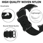 三環黑色扣尼龍錶帶，適用於 Google Pixel Watch 4 / 3 / 2 / 1 41mm