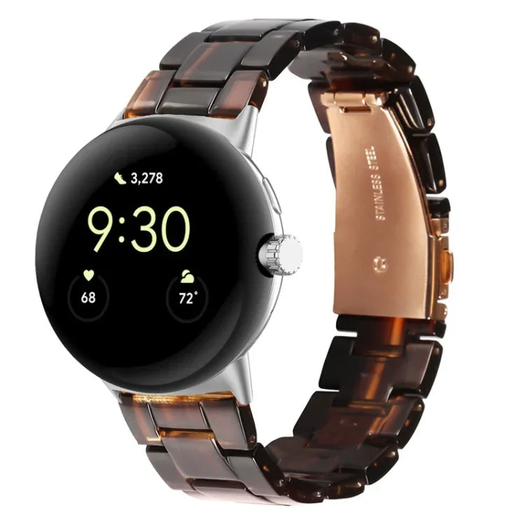 Three-beads Resin Watch Band, For Google Pixel Watch 4 / 3 / 2 / 1 41mm