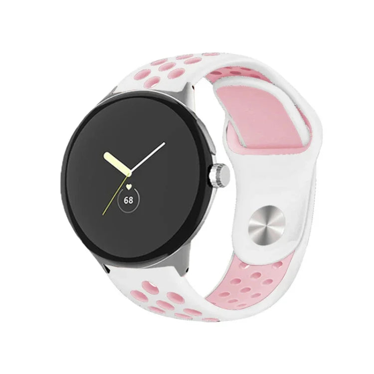 雙色反扣矽膠錶帶，適用於 Google Pixel Watch 4 / 3 / 2 / 1 41mm