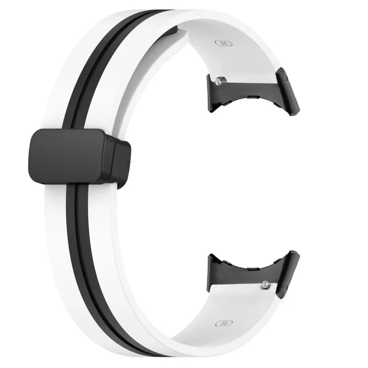 雙色折疊扣矽膠錶帶，適用於 Google Pixel Watch 4 / 3 / 2 / 1 41mm
