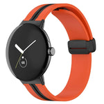 雙色折疊扣矽膠錶帶，適用於 Google Pixel Watch 4 / 3 / 2 / 1 41mm