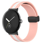 雙色折疊扣矽膠錶帶，適用於 Google Pixel Watch 4 / 3 / 2 / 1 41mm