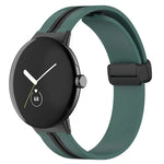 雙色折疊扣矽膠錶帶，適用於 Google Pixel Watch 4 / 3 / 2 / 1 41mm