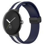 雙色折疊扣矽膠錶帶，適用於 Google Pixel Watch 4 / 3 / 2 / 1 41mm