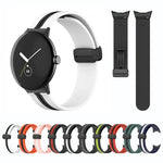 雙色折疊扣矽膠錶帶，適用於 Google Pixel Watch 4 / 3 / 2 / 1 41mm