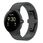 單珠蝴蝶扣金屬錶帶，適用於 Google Pixel Watch 4 / 3 / 2 / 1 41mm