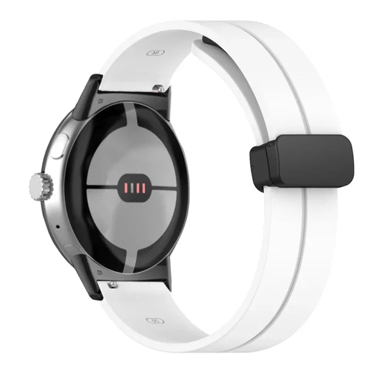純色折疊扣矽膠錶帶，適用於 Google Pixel Watch 4 / 3 / 2 / 1 41mm