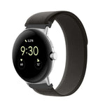 銀色環扣尼龍錶帶，適用於 Google Pixel Watch 4 / 3 / 2 / 1 41mm