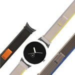 銀色環扣尼龍錶帶，適用於 Google Pixel Watch 4 / 3 / 2 / 1 41mm