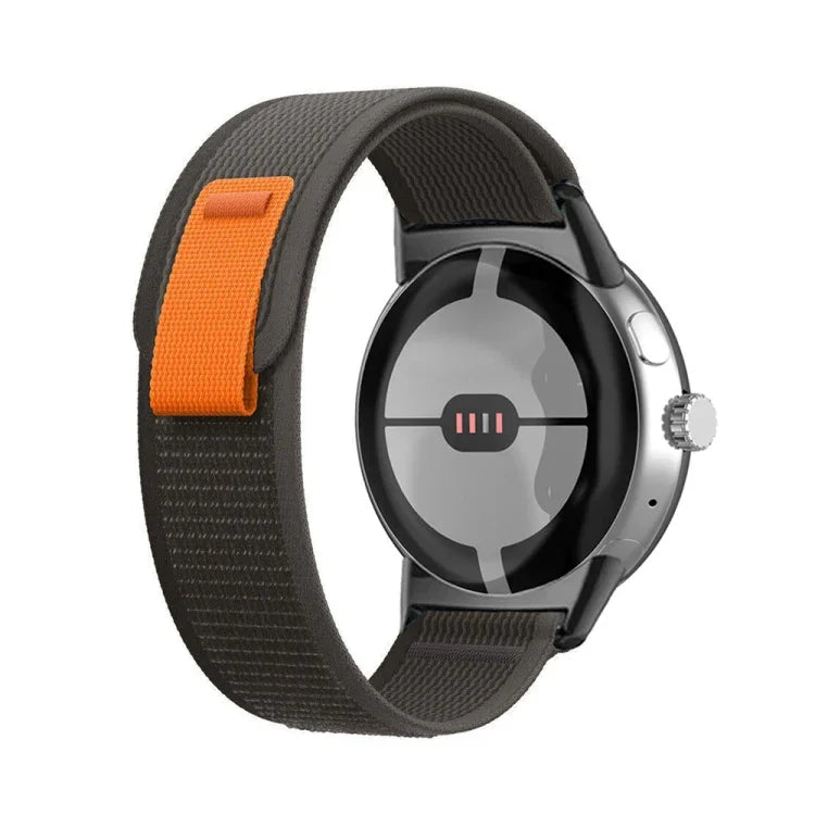 黑色環扣尼龍錶帶，適用於 Google Pixel Watch 4 / 3 / 2 / 1 41mm