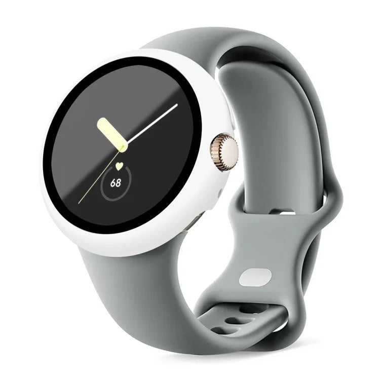 磨砂 PC 框架鋼化膜一體式手錶保護殼，適用於 Google Pixel Watch