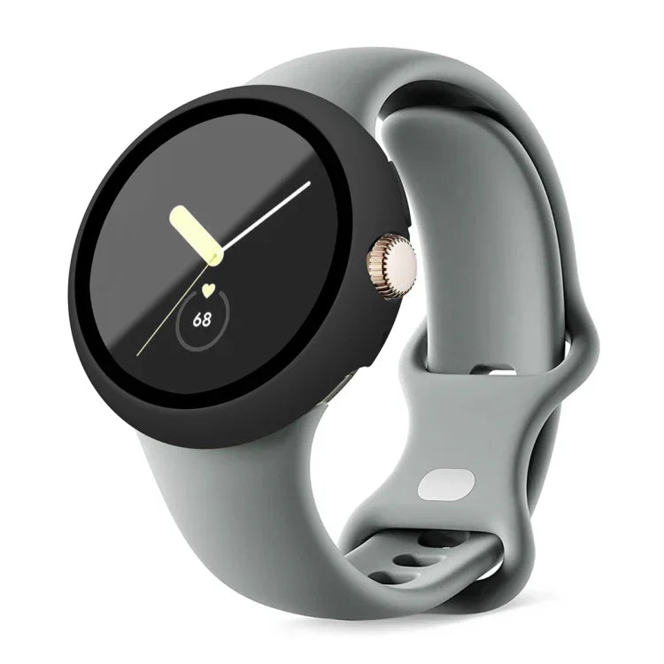 磨砂 PC 框架鋼化膜一體式手錶保護殼，適用於 Google Pixel Watch