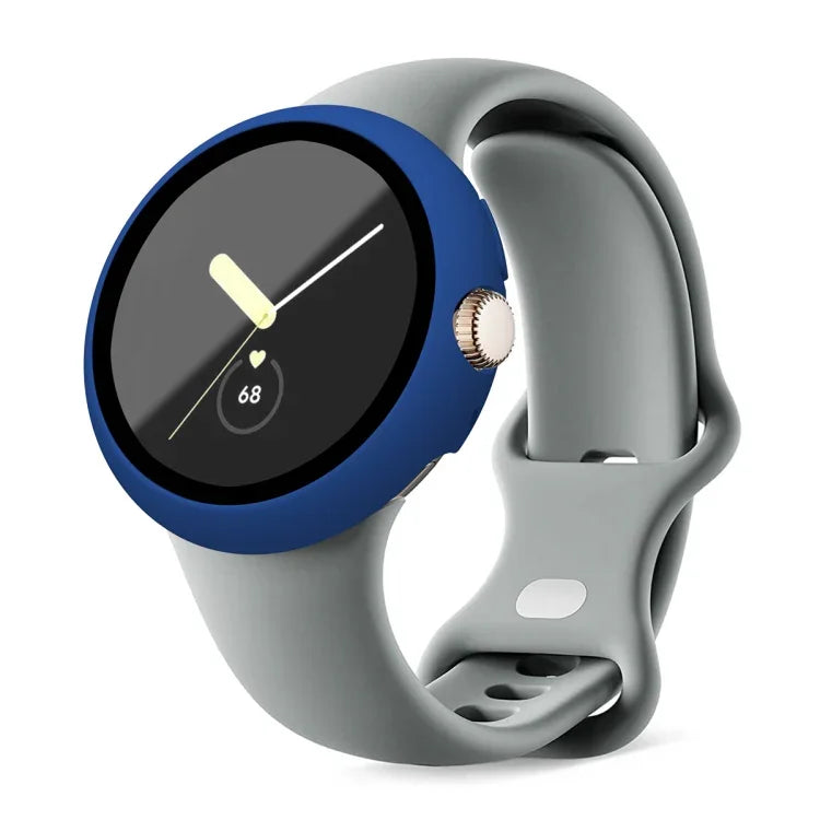 磨砂 PC 框架鋼化膜一體式手錶保護殼，適用於 Google Pixel Watch
