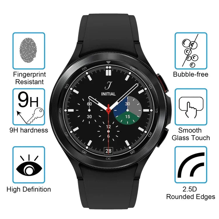 0.26mm 2.5D 9H 手錶鋼化玻璃保護貼，適用於 Samsung Galaxy Watch4 Classic 46mm，適用於 Samsung Galaxy Watch4 40mm
