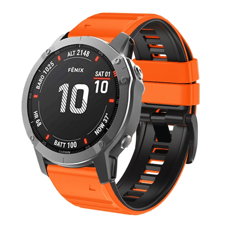 Two-Color Silicone Watch Band, For Garmin Fenix 7X / 6X / 5X 26mm