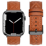 菱形紋真皮錶帶，適用於 Apple Watch Series 8&7 41mm / SE 2&6&SE&5&4 40mm / 3&2&1 38mm，適用於 Apple Watch Series 8&7 41mm / SE 2&6&SE&5&4 40mm / 3&2&1 38mm