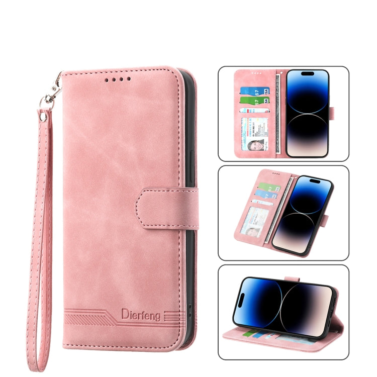 Dierfeng Dream Line TPU + PU  Leather Phone Case, For iPhone 14, For iPhone 14 Plus, For iPhone 14 Pro, For iPhone 14 Pro Max, For iPhone 13, For  iPhone 13 mini, For iPhone 13 Pro, For iPhone 13 Pro Max