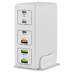 818H 120W Type-C + USB 六埠桌面快速充電器，美規插頭，英規插頭，歐規插頭，澳規插頭
