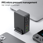 818H 120W Type-C + USB 六埠桌面快速充電器，美規插頭，英規插頭，歐規插頭，澳規插頭