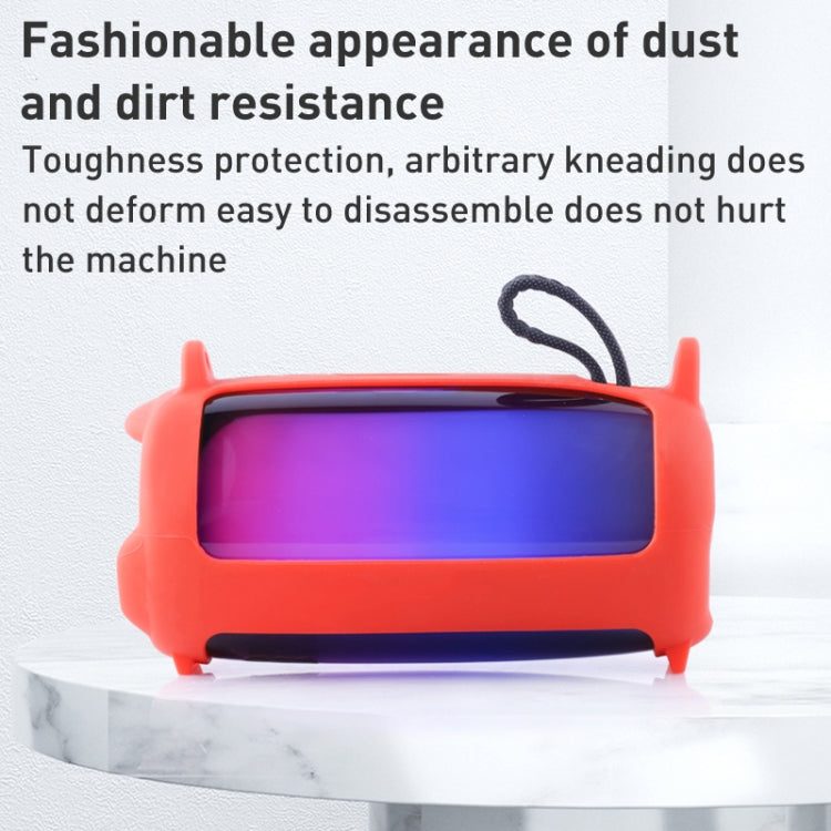 彩色燈光效果藍牙音箱矽膠保護套附肩帶，適用於JBL Pulse 5黑色、JBL Pulse 5紅色、JBL Pulse 5藍色