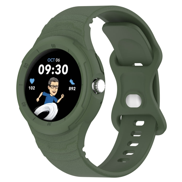 皮革紋理矽膠一體成型錶帶，適用於 Google Pixel Watch