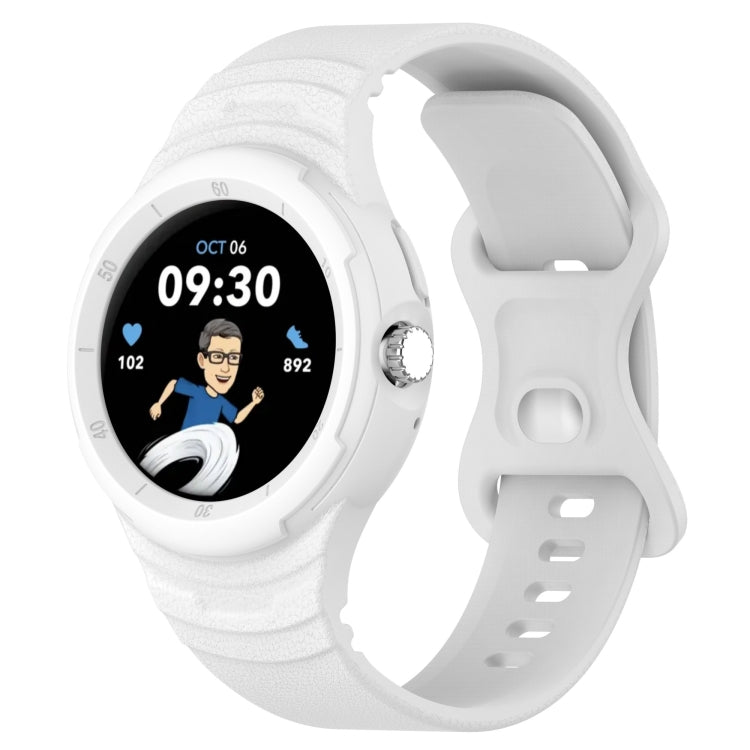 皮革紋理矽膠一體成型錶帶，適用於 Google Pixel Watch