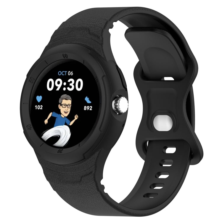 皮革紋理矽膠一體成型錶帶，適用於 Google Pixel Watch