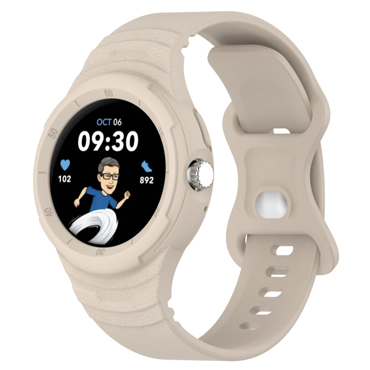 皮革紋理矽膠一體成型錶帶，適用於 Google Pixel Watch