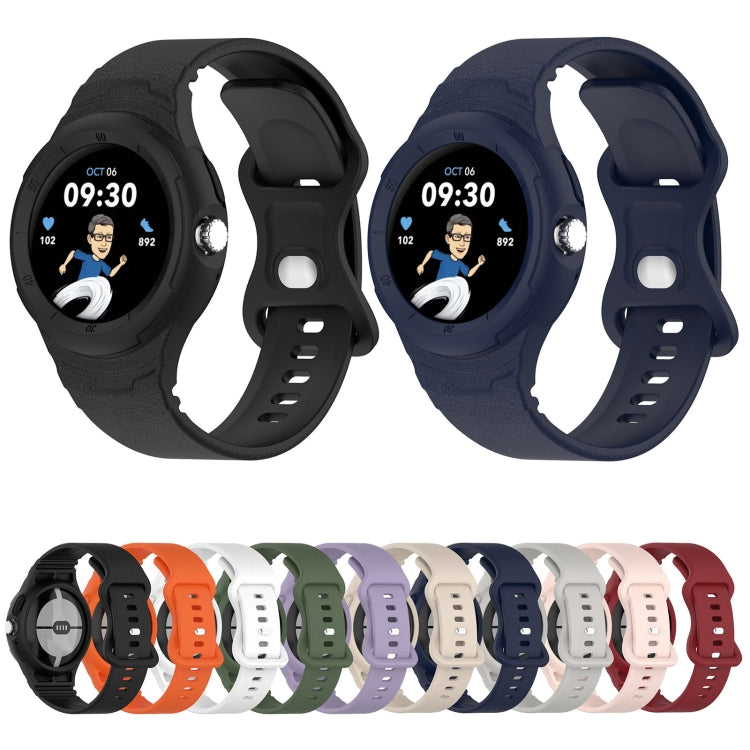 皮革紋理矽膠一體成型錶帶，適用於 Google Pixel Watch
