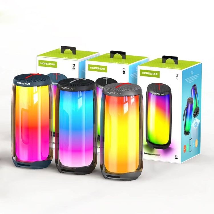 HOPESTAR P49 Tone Pulse RGB 燈防水藍牙喇叭，P49(藍色)，P49(黑色)，P49(灰色)