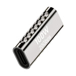 100W Type-C 母頭轉 Type-C 母頭 20Gbps 鋅合金轉接器，Type-C 母頭轉 Type-C 母頭直線