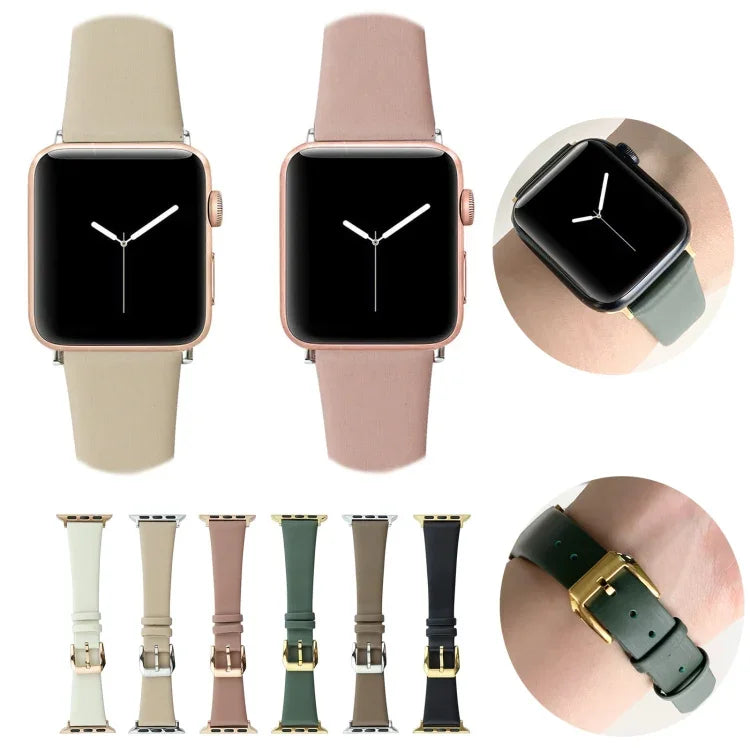 絲質皮革錶帶，適用於 Apple Watch Series 8&7 41mm / SE 2&6&SE&5&4 40mm，適用於 Apple Watch Ultra 49mm / Series 8&7 45mm / SE 2&6&SE&5&4 44mm