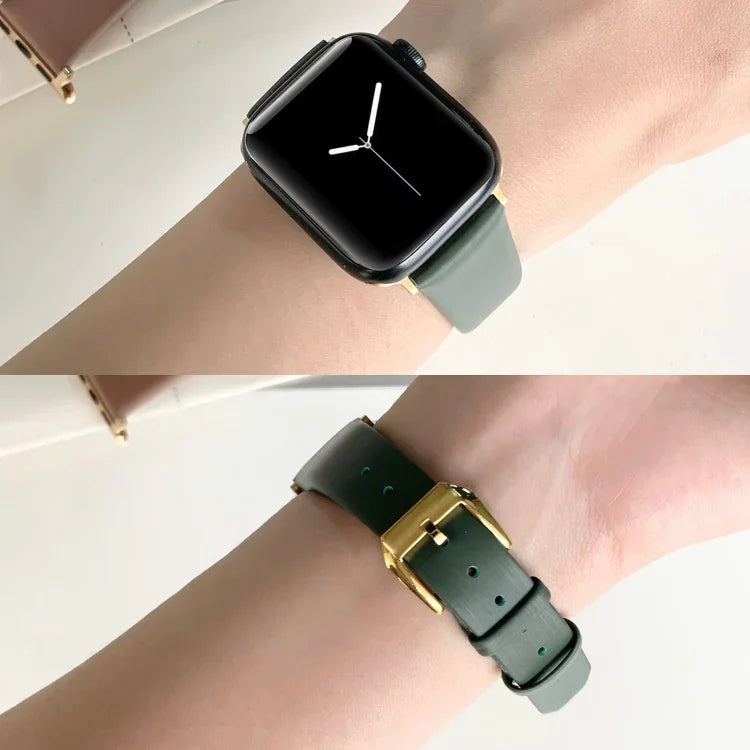 絲質皮革錶帶，適用於 Apple Watch Series 8&7 41mm / SE 2&6&SE&5&4 40mm，適用於 Apple Watch Ultra 49mm / Series 8&7 45mm / SE 2&6&SE&5&4 44mm