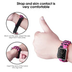 傘繩平織魔鬼氈尼龍錶帶，適用於 Apple Watch Series 8&7 41mm / SE 2&6&SE&5&4 40mm，適用於 Apple Watch Ultra 49mm / Series 8&7 45mm / SE 2&6&SE&5&4 44mm