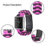 傘繩平織魔鬼氈尼龍錶帶，適用於 Apple Watch Series 8&7 41mm / SE 2&6&SE&5&4 40mm，適用於 Apple Watch Ultra 49mm / Series 8&7 45mm / SE 2&6&SE&5&4 44mm