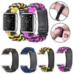 傘繩平織魔鬼氈尼龍錶帶，適用於 Apple Watch Series 8&7 41mm / SE 2&6&SE&5&4 40mm，適用於 Apple Watch Ultra 49mm / Series 8&7 45mm / SE 2&6&SE&5&4 44mm