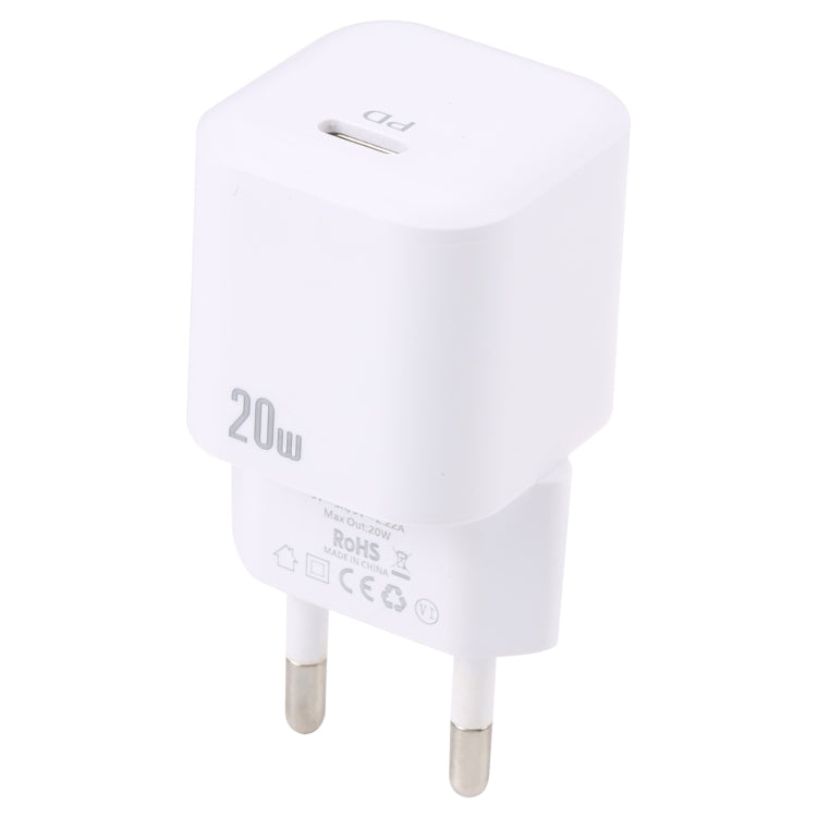 20W PD USB-C/Type-C 介面快充充電器，規格：歐盟插頭，歐盟插頭