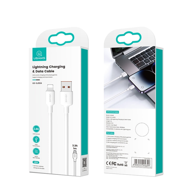 USAMS US-SJ604 U84 2.4A USB 轉 8 Pin 充電數據線，8 Pin 2米