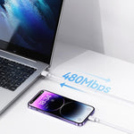 USAMS US-SJ610 U84 PD20W USB-C / Type-C 轉 8 Pin 充電數據線，PD20W 8 Pin 1m