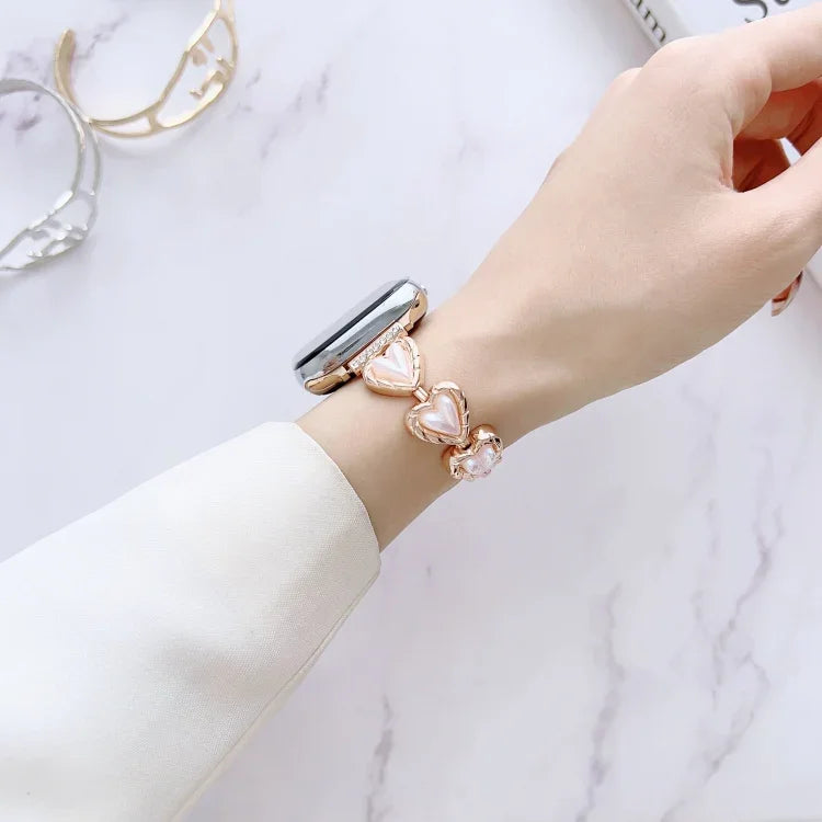 金屬手鍊錶帶，適用於 Apple Watch Series 8&7 45mm / SE 2&6&SE&5&4 44mm，適用於 Apple Watch Series 8&7 41mm / SE 2&6&SE&5&4 40mm