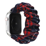 格紋花紋布料髮圈錶帶，適用於 Apple Watch Ultra 49mm / Series 8&7 45mm / SE 2&6&SE&5&4 44mm / 3&2&1 42mm，適用於 Apple Watch Series 8&7 41mm / SE 2&6&SE&5&4 40mm / 3&2&1 38mm