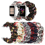 格紋花紋布料髮圈錶帶，適用於 Apple Watch Ultra 49mm / Series 8&7 45mm / SE 2&6&SE&5&4 44mm / 3&2&1 42mm，適用於 Apple Watch Series 8&7 41mm / SE 2&6&SE&5&4 40mm / 3&2&1 38mm