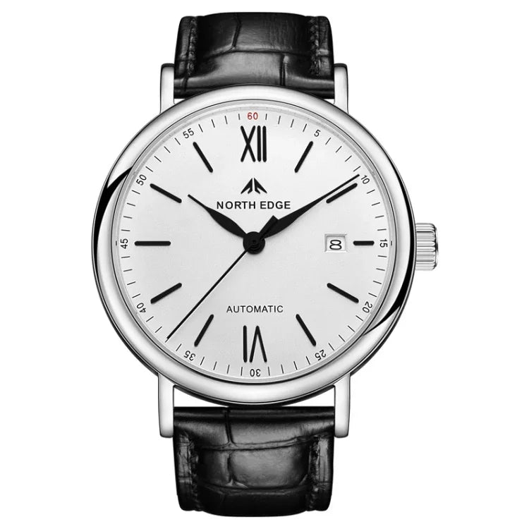 NORTH EDGE AMOY Multifunctional Business Men's Watch Waterproof Leather Mechanical Watch