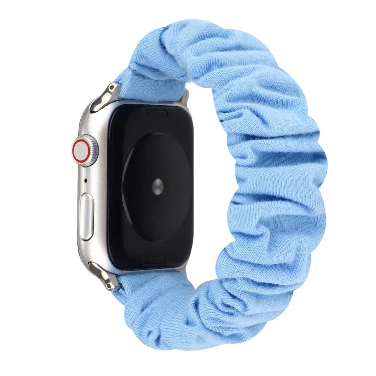 布料＋不鏽鋼髮圈錶帶，適用於 Apple Watch Series 7 41mm / 6 & SE & 5 & 4 40mm / 3 & 2 & 1 38mm，適用於 Apple Watch Series 7 45mm / 6 & SE & 5 & 4 44mm / 3 & 2 & 1 42mm，適用於 Apple Watch Series 8&7 41mm / SE 2&6&SE&5&4 40mm / 3&2&1 38mm