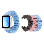 布料＋不鏽鋼髮圈錶帶，適用於 Apple Watch Series 7 41mm / 6 & SE & 5 & 4 40mm / 3 & 2 & 1 38mm，適用於 Apple Watch Series 7 45mm / 6 & SE & 5 & 4 44mm / 3 & 2 & 1 42mm，適用於 Apple Watch Series 8&7 41mm / SE 2&6&SE&5&4 40mm / 3&2&1 38mm