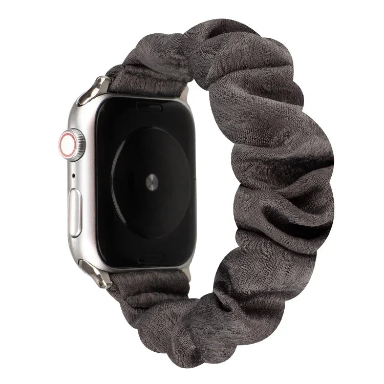 布料＋不鏽鋼髮圈錶帶，適用於 Apple Watch Series 7 41mm / 6 & SE & 5 & 4 40mm / 3 & 2 & 1 38mm，適用於 Apple Watch Series 7 45mm / 6 & SE & 5 & 4 44mm / 3 & 2 & 1 42mm，適用於 Apple Watch Series 8&7 41mm / SE 2&6&SE&5&4 40mm / 3&2&1 38mm