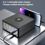868H 六合一 160W 三 PD Type-C + 兩 QC3.0 USB 埠多埠充電器，868H